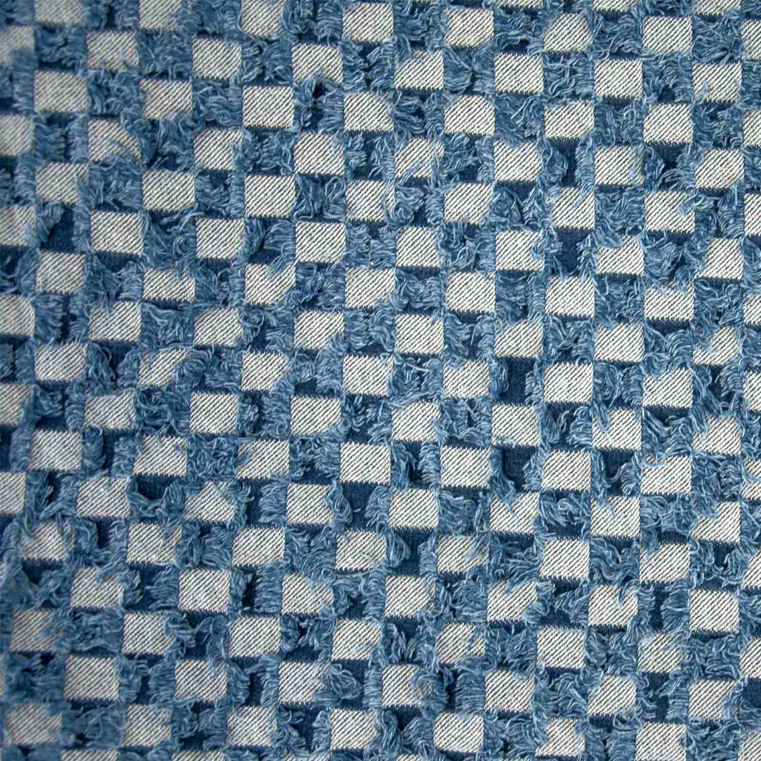 Denim blauw schaakbord patroon - Katia Fabrics